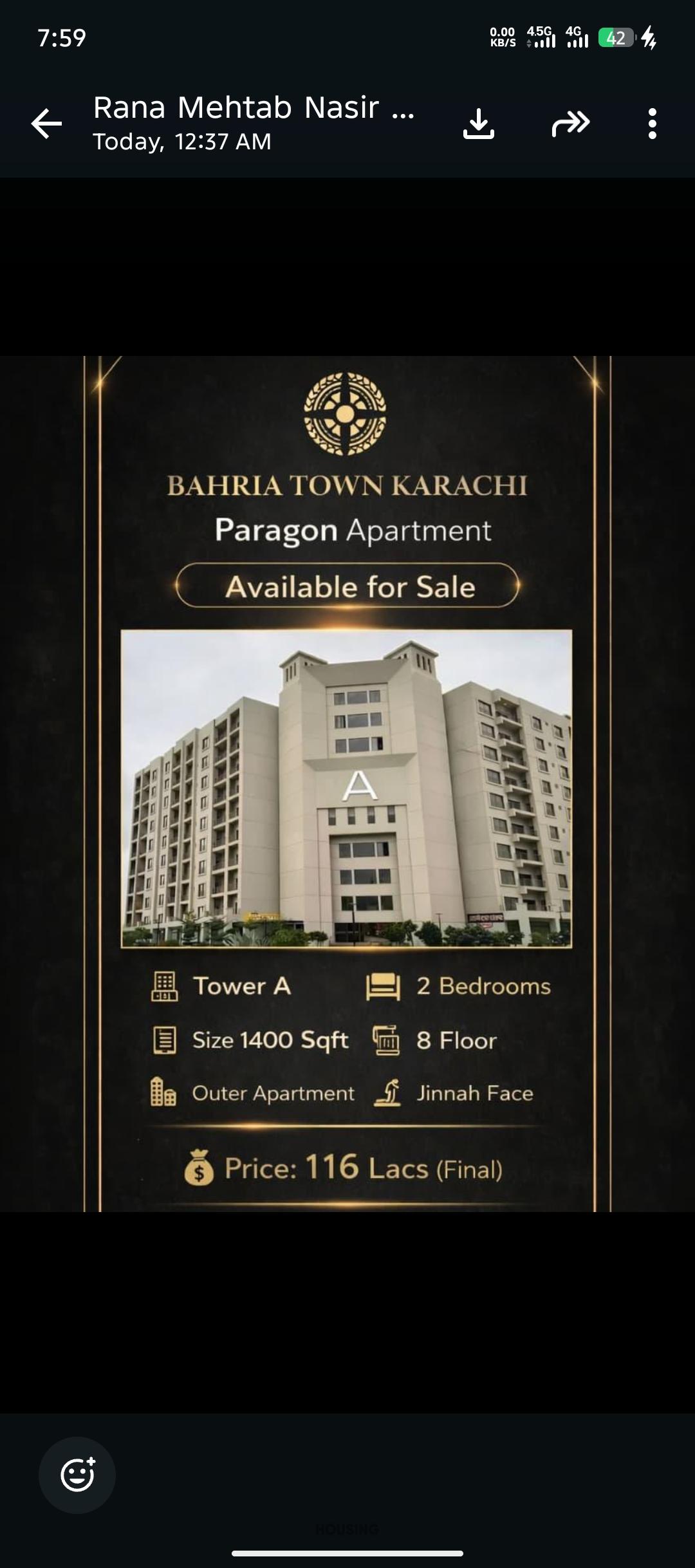 Paragon Towers - 2 Bed for Sale in Bahria Town Karachi
